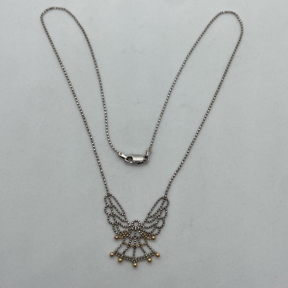 10k Yellow Gold and Sterling Silver Angel necklace - Picture 5 of 6